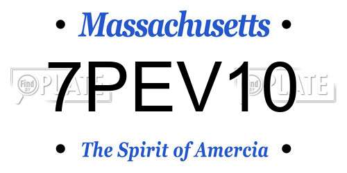 7PEV10 Massachusetts License Plate