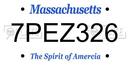 7PEZ326 Massachusetts License Plate