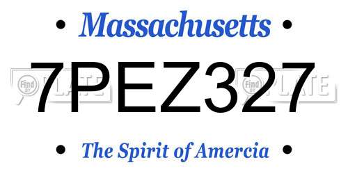 7PEZ327 Massachusetts License Plate