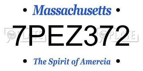 7PEZ372 Massachusetts License Plate
