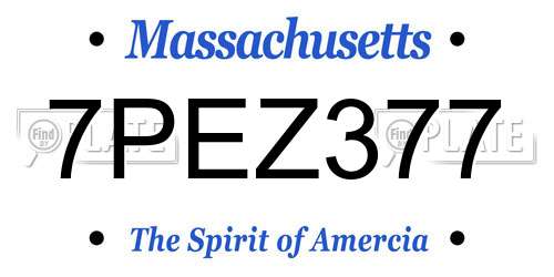7PEZ377 Massachusetts License Plate