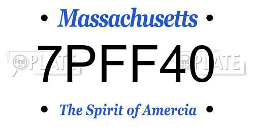 7PFF40 Massachusetts License Plate