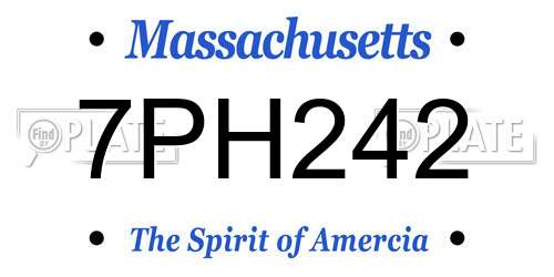 7PH242 Massachusetts License Plate