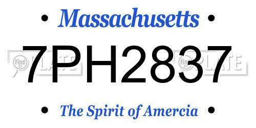 7PH2837 Massachusetts License Plate