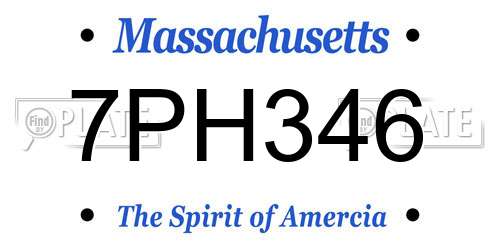 7PH346 Massachusetts License Plate