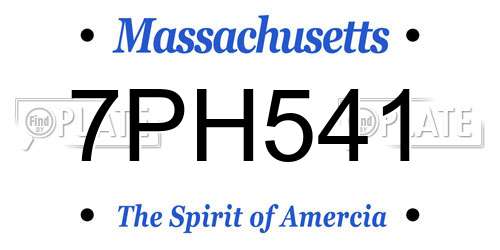 7PH541 Massachusetts License Plate