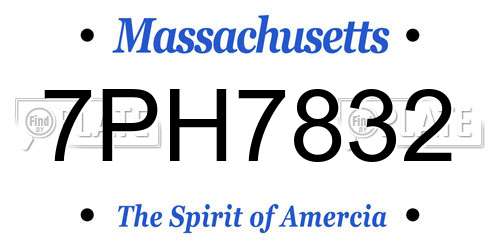 7PH7832 Massachusetts License Plate