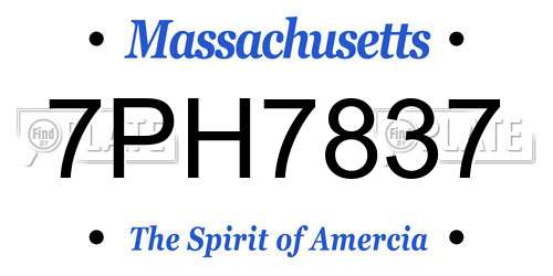 7PH7837 Massachusetts License Plate