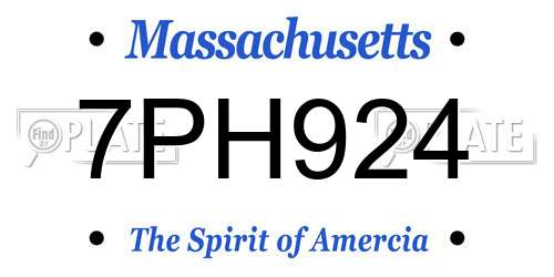 7PH924 Massachusetts License Plate