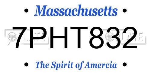 7PHT832 Massachusetts License Plate