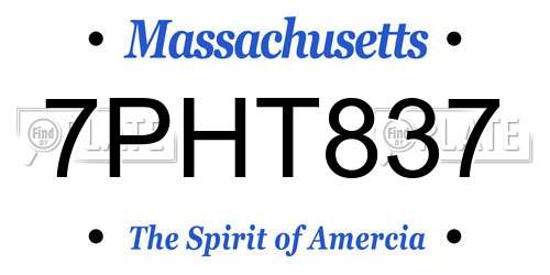 7PHT837 Massachusetts License Plate