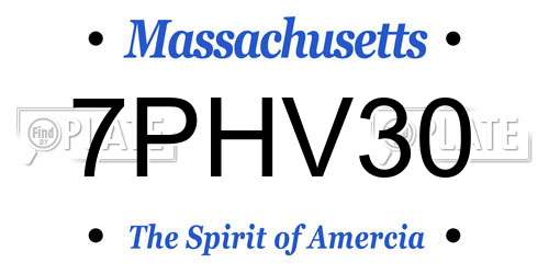 7PHV30 Massachusetts License Plate