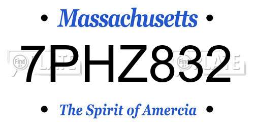 7PHZ832 Massachusetts License Plate
