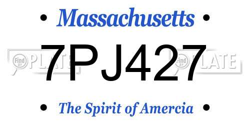 7PJ427 Massachusetts License Plate