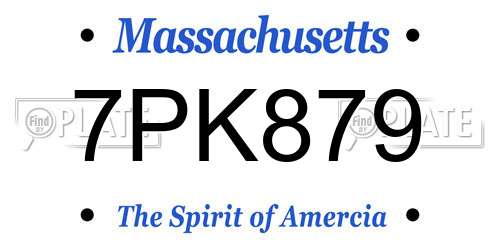 7PK879 Massachusetts License Plate