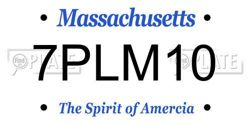7PLM10 Massachusetts License Plate