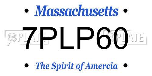 7PLP60 Massachusetts License Plate