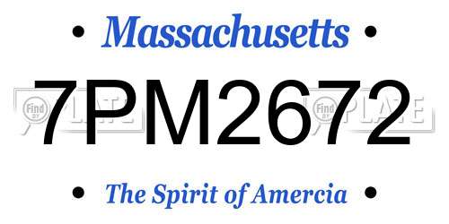 7PM2672 Massachusetts License Plate