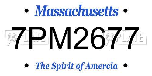 7PM2677 Massachusetts License Plate