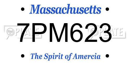 7PM623 Massachusetts License Plate