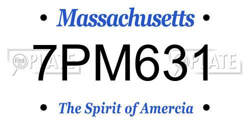7PM631 Massachusetts License Plate