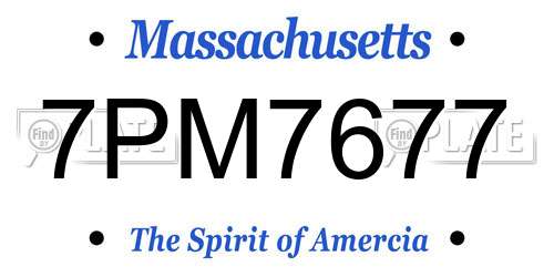 7PM7677 Massachusetts License Plate