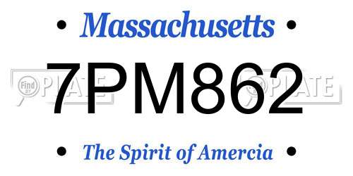 7PM862 Massachusetts License Plate