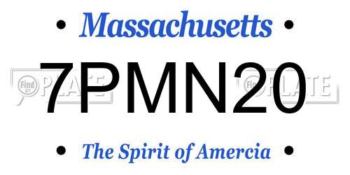7PMN20 Massachusetts License Plate