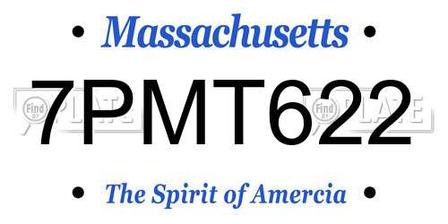 7PMT622 Massachusetts License Plate