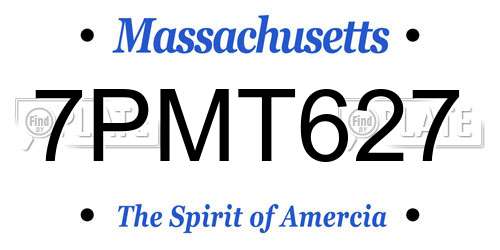 7PMT627 Massachusetts License Plate