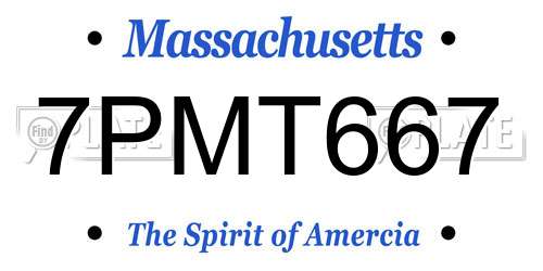 7PMT667 Massachusetts License Plate