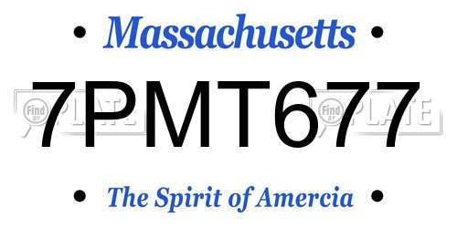 7PMT677 Massachusetts License Plate