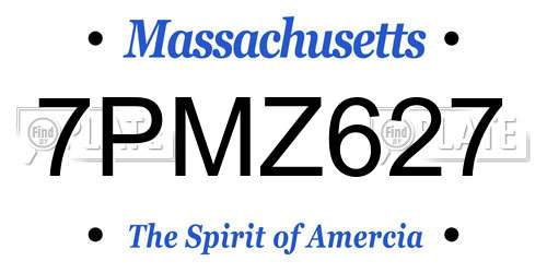 7PMZ627 Massachusetts License Plate