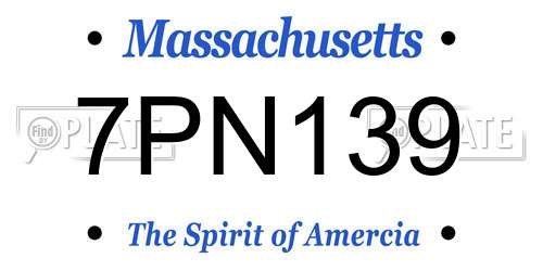 7PN139 Massachusetts License Plate