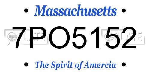 7PO5152 Massachusetts License Plate