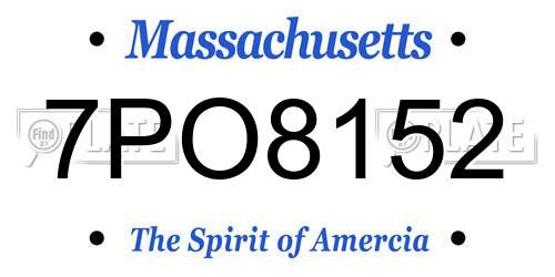 7PO8152 Massachusetts License Plate