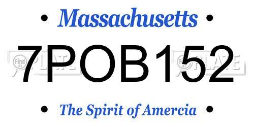 7POB152 Massachusetts License Plate