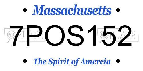 7POS152 Massachusetts License Plate