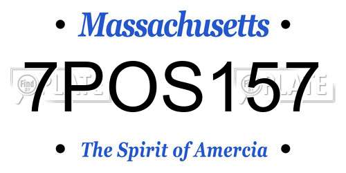 7POS157 Massachusetts License Plate