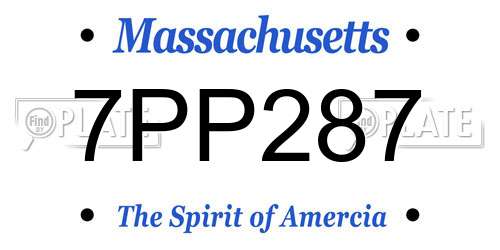 7PP287 Massachusetts License Plate