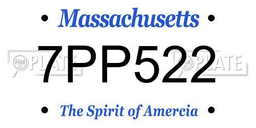 7PP522 Massachusetts License Plate