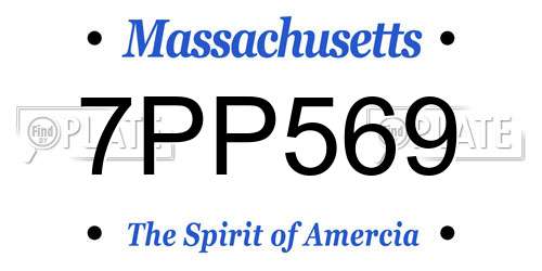 7PP569 Massachusetts License Plate