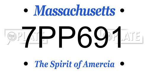 7PP691 Massachusetts License Plate