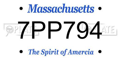 7PP794 Massachusetts License Plate