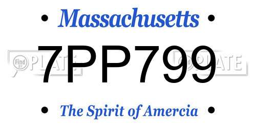 7PP799 Massachusetts License Plate
