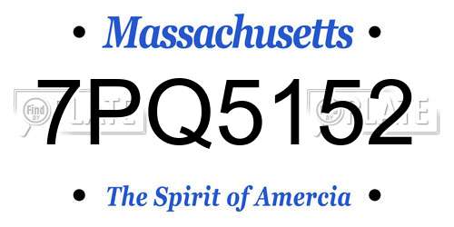 7PQ5152 Massachusetts License Plate