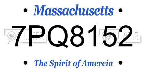 7PQ8152 Massachusetts License Plate