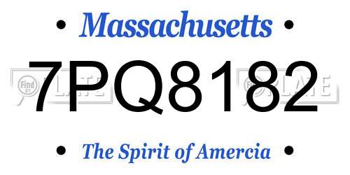 7PQ8182 Massachusetts License Plate