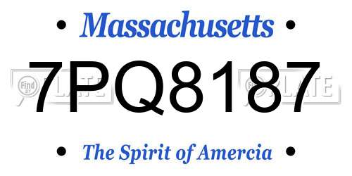 7PQ8187 Massachusetts License Plate