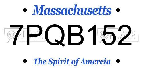 7PQB152 Massachusetts License Plate